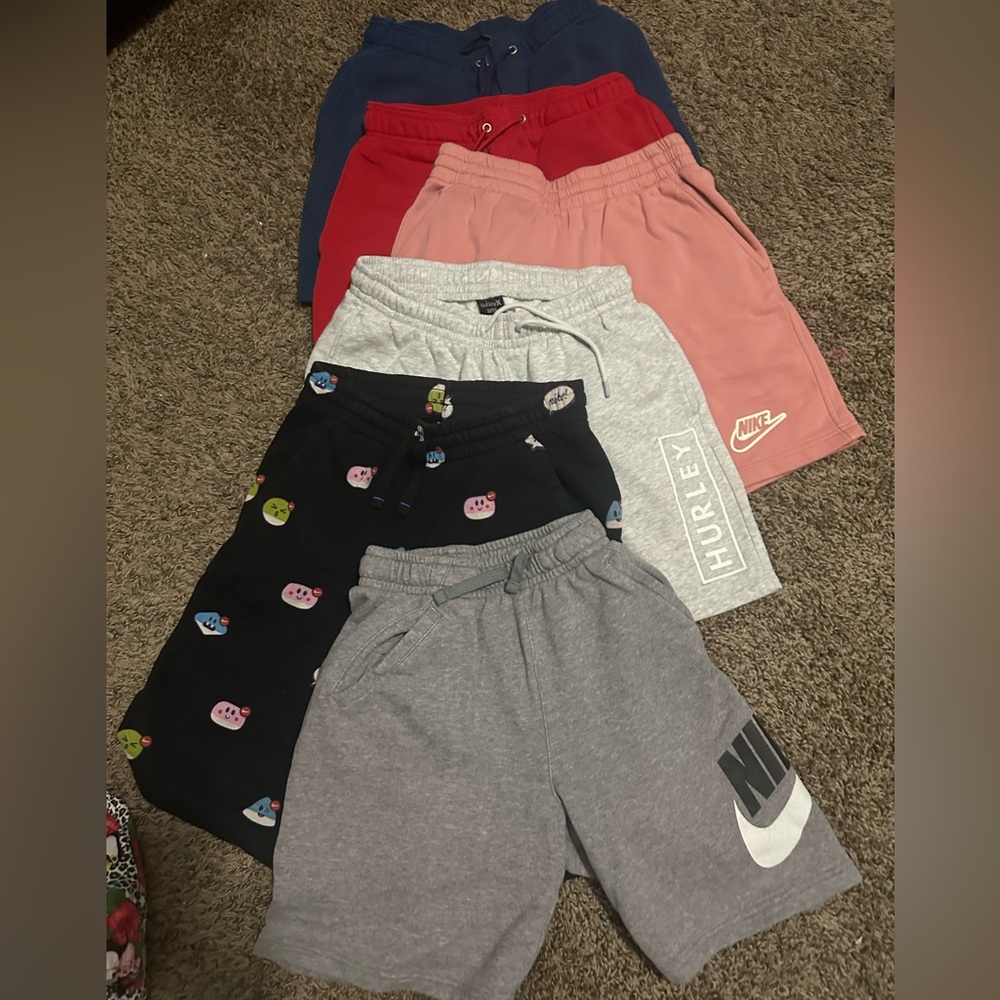 Bundle of boys XL/adult small sweatpant material shorts
